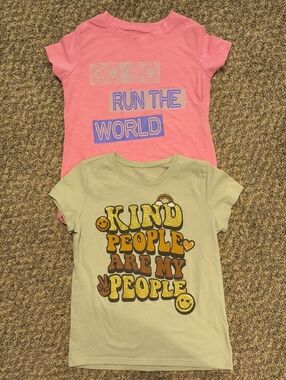 The Children's Place Pink & Light Green Graphic Tee 2-Pack
